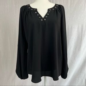 NWT Spense Grommet Blouse Top Medium